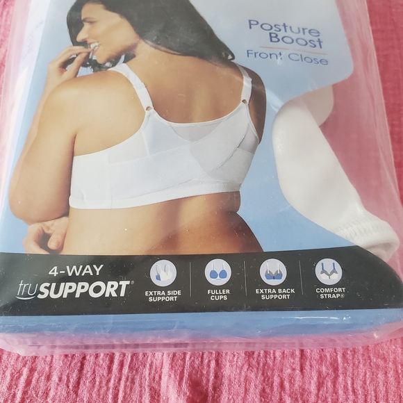 PLAYTEX 18 Hour White Posture Boost Front Closure Bra Size 38D - Picture 3 of 5